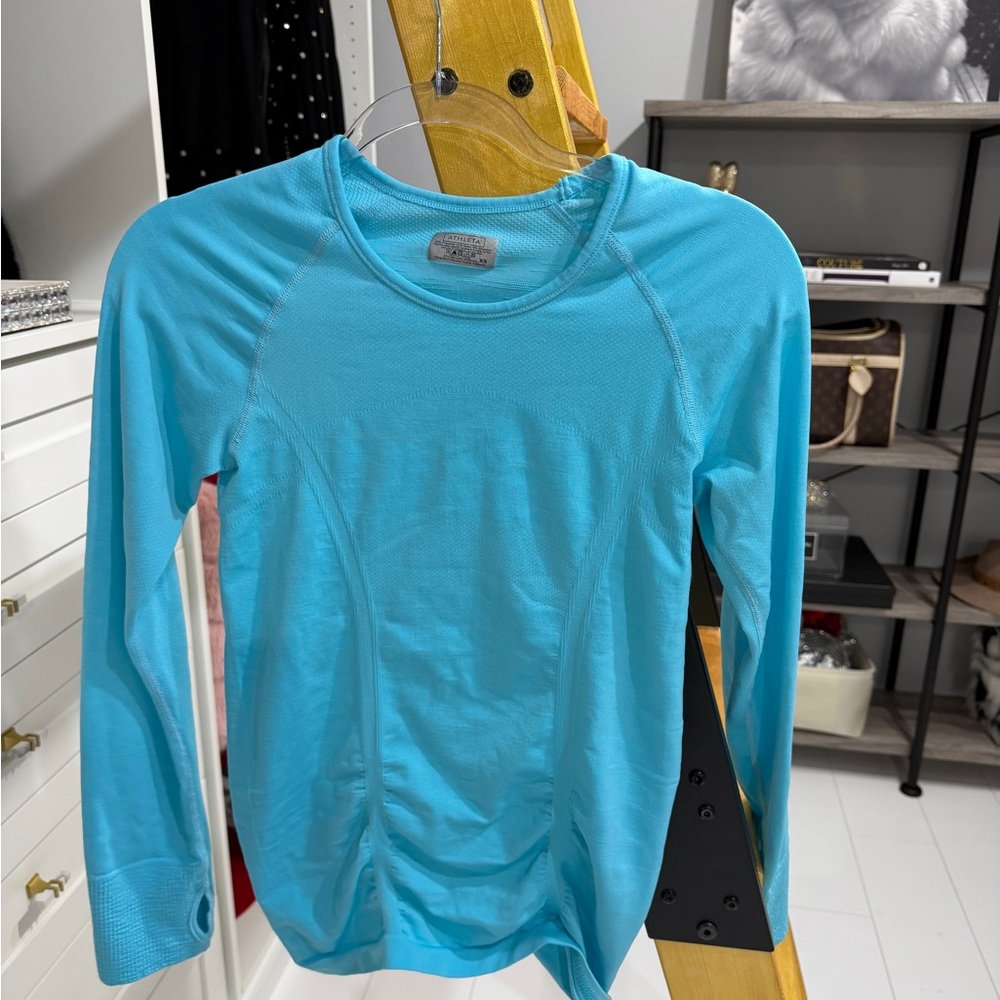 Athleta Light Blue Long Sleeve Top